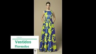 VESTIDOS LARGOS FLOREADOS Y ELEGANTES [upl. by Euqinomahs]