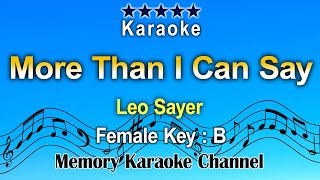 More Than I Can Say Karaoke Leo Sayer  Female Key B [upl. by Nahsrad]