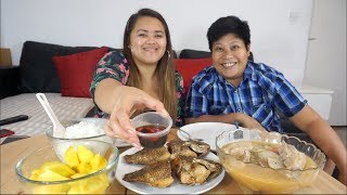 Mukbang Sinigang na baboy and Fried tilapia  Filipino Food [upl. by Tal338]