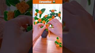 🌺VERY SIMPLE WAY🌺 to make Osmanthus from pipe cleaner flowers diyflowersdiy florist tips [upl. by Oswald]