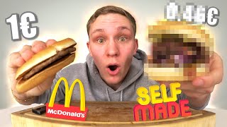 McDonald‘s 1 EURO CHALLENGE HAMBURGER mit 1€ besser selber machen [upl. by Ajnotal]