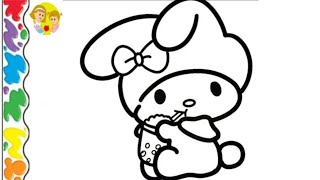 How to draw my melody💓💞  Sanrio  cute easy melody drawing tutorials  easy melody drawing [upl. by Hanus]