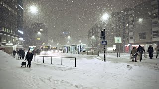 Heavy Snowfall in Helsinki Finland ❄️☃️🌨️ 18 January 2024 [upl. by Leoline]