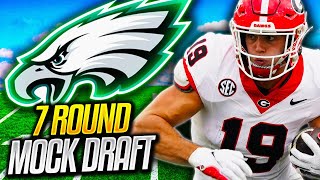 EAGLES DRAFT BROCK BOWERS  2024 7 Round Eagles NFL Mock Draft [upl. by Ruphina]