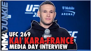 Kai KaraFrance predicts Brandon Moreno title rematch after Cody Garbrandt  UFC269 media day [upl. by Aneloj379]