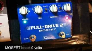 Fulltone Fulldrive 2 on 9 amp 18 volt comparison [upl. by Nosnhoj]