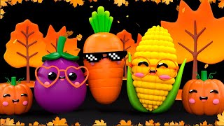 🍁Baby Fruit Dancing in AUTUMN 🍁🍂🎃🌰🥕🧡 Sensory Video with Relax Music [upl. by Aneehsirk7]