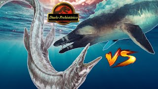 Pliosaurus VS Tylosaurus  Duelo Prehistórico Definitivo [upl. by Meldon]