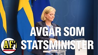 Magdalena Andersson S avgår som statsminister [upl. by Lahpos]