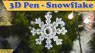 3D Pen  How to Draw Snowflake ❄️❄️❄️  Christmas Tree toy  Simple instruction [upl. by Christianson]