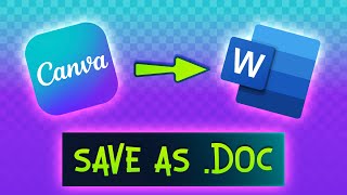 How to Convert Canva to Word File Document  Canva to Microsoft Word Export [upl. by Tergram]