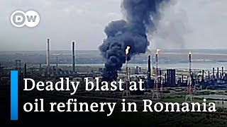 Powerful blast at Romania′s biggest oil refinery  DW News [upl. by Dorehs]