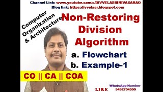 Division Algorithm  NonRestoring Division Algorithm  Flowchart  Example  CO  CA  COA [upl. by Imorej]