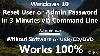 2024 Reset Windows 10 Password without Software or Bootable Media using only Command Line [upl. by Ennairam]