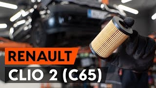 Så byter du oljefilter och motorolja på RENAULT CLIO 2 C65 AUTODOCLEKTION [upl. by Crystal]