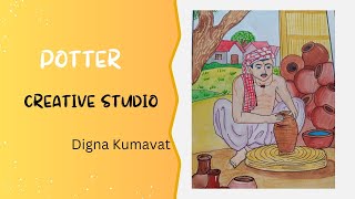 How to Draw a Potter man  Village Potter man sceneryCreative Studio [upl. by Klinger]