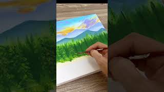 The Pine Forest  Acrylic Painting for Beginners  Painting Techniques  Paint9 Art [upl. by Salis]