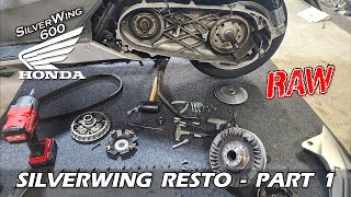 Restoring a Honda Silverwing 600  Part 1 Inspecting the CVT [upl. by Kreis]