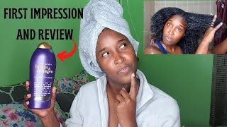 OGX BIOTIN AND COLLAGEN CONDITION FIRST IMPRESSION AND REVIEW [upl. by Nikola]