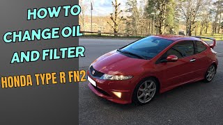 How to change oil and filter Honda Civic Type R FN2 [upl. by Doykos]