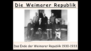 Weimarer Republik Zusammenfassung  Präsidialkabinette Brüning  Papen  Schleicher 22 [upl. by Nonnahc789]