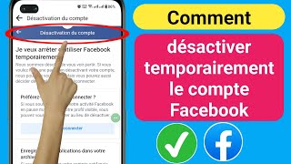 Comment désactiver un compte Facebook MISE À JOUR  Désactiver temporairement le compte Facebook [upl. by Ettennej569]