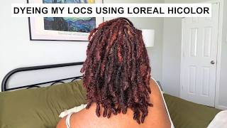 Dyeing my Locs START to FINISH using LOreal Excellence HiColor Copper Red IN REAL TIME [upl. by Amjan206]