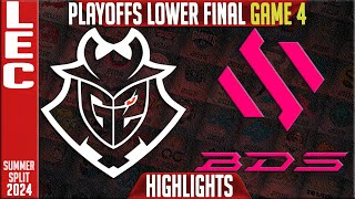 G2 vs BDS Highlights Game 4  LEC Playoffs Lower Round 4 Summer 2024  G2 Esports vs Team BDS G4 [upl. by Sekoorb]