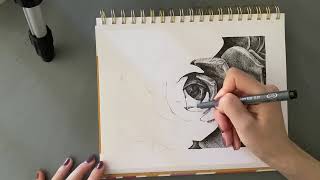 Monumental Flower Ink Drawing Process art ink inkdrawing arttutorial sketch [upl. by Konstantin]