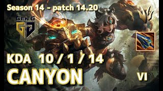 【EUWサーバーC1】GenG Canyon ヴァイVi VS リーシンLeesin JG  Patch1420 EUW Ranked【LoL】 [upl. by Gaiser155]