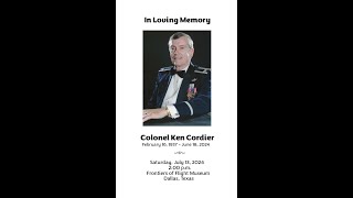 Colonel Ken Cordiers Celebration of Life [upl. by Aubert434]