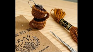 AretesTacita de café a crochet [upl. by Allecram]