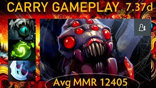 ✨ 737d Broodmother KAD  22 KP  75 Carry Gameplay  Dota 2 Top MMR [upl. by Enneirda]