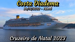 Costa Diadema saindo de Santos 24122023  Cruzeiro de Natal 2023 [upl. by Malloch]