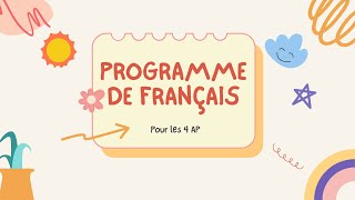 Programme de français 4AP avec diaporama برنامج اللغة الفرنسية للسنة الرابعة إبتدائي [upl. by Rogerg]