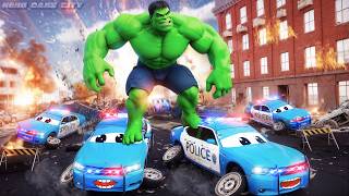 Hulks City Destruction Police Cars Epic Rescue Adventure  Hero Cars Movie Episode [upl. by Ralli908]