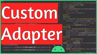 RecyclerView Adapter  RecyclerView Tutorial 6 [upl. by Ahsimek]