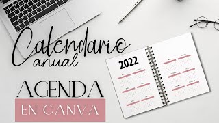 Crea tu AGENDA en Canva Calendario anual 2022 [upl. by Fredric]