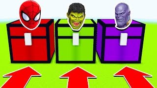 Minecraft DO NOT CHOOSE THE WRONG CHEST SPIDERMAN HULK THANOSPs3Xbox360PS4XboxOnePEMCPE [upl. by Marguerita]