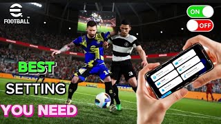 Best Game Changing Secret Settings You Must Try In Efootball  Efootball 2025 Best Settings [upl. by Munson]