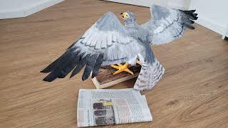 Raubvogel basteln aus Zeitung Making a bird of Prey out of newspaper [upl. by Annel]