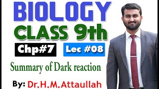 Summary of Dark reaction  Bioenergetics  Chapter 7  9th class Biology  Lec 8 [upl. by Aivat]