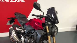 202424 Honda CB300R Only 1200 Miles FHSH 1 Owner Candy Chromosphere Red £4195 John Banks Group [upl. by Akilaz]