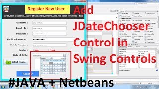 How to install add JDateChooser JCalendar Date Picker in netbeans IDE Swing [upl. by Gilburt]