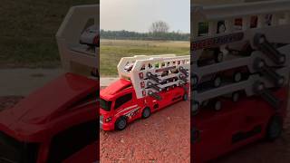 Diecast Ejector Container Truck with 6 Alloy Cars  Pull Back Catapult Taxi Race amp Storage [upl. by Landrum199]