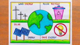 Save Energy Drawing  World Energy Conservation Day Poster Drawing Easy Energy Conservation Drawing [upl. by Groves]