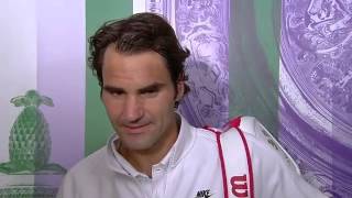 Roger Federer postmatch interview  Wimbledon 2014 [upl. by Harimas353]