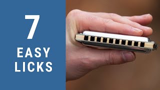 7 Easy Blues Harmonica Licks  C Harmonica Lesson  Free harp tab [upl. by Timms]