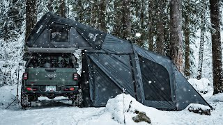 Ep 6 Snow Camping in the Winter Wonderland with iKamper Annex Plus Electric heating pad ASMR [upl. by Nosnirb]