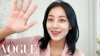 TWICEs JIHYO on Skin Care amp Soft Blush Makeup  Beauty Secrets  Vogue [upl. by Ivetts]